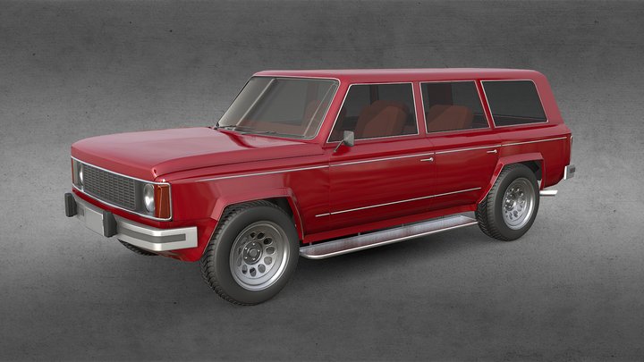 Facelifted generic 80s SUV 3D Model
