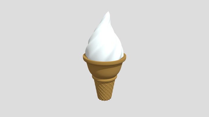 Free Softcream icecream 3Dモデル ソフトクリーム アイス 3D Model