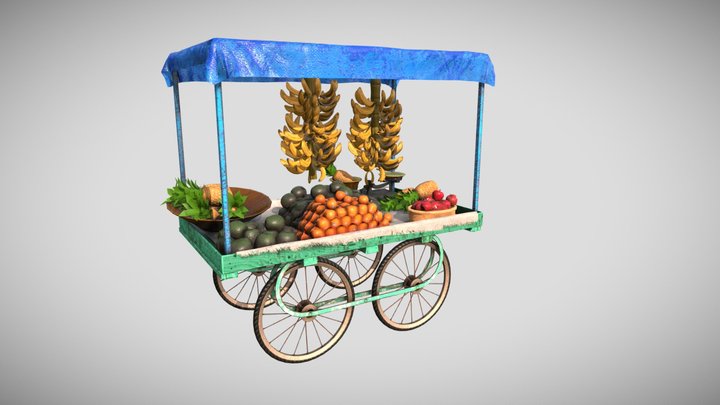 Fruit Cart 3D Model