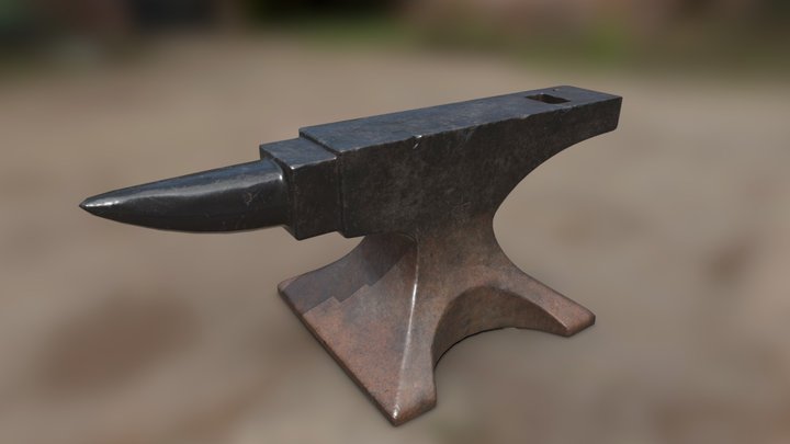 Old metal Anvil 3D Model
