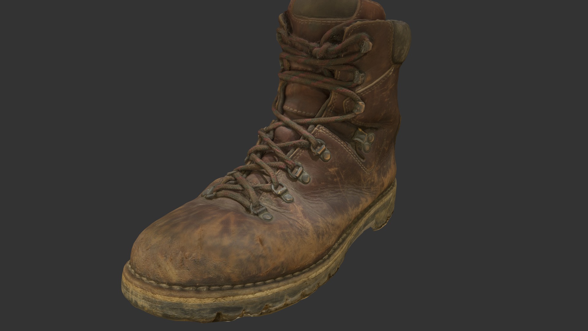 3D model Boot scan - This is a 3D model of the Boot scan. The 3D model is about a brown boot with a snake on it.