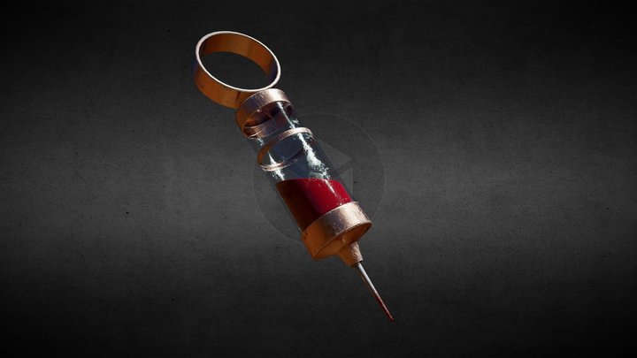 Blood Steampunk Syringe 3D Model