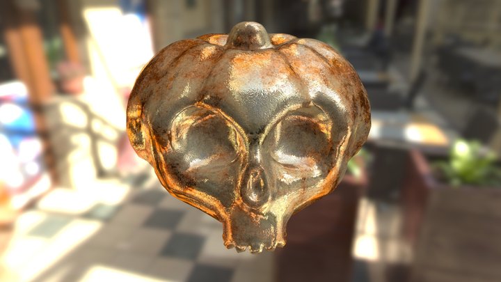 Pumpkin Skull V3 3D Model