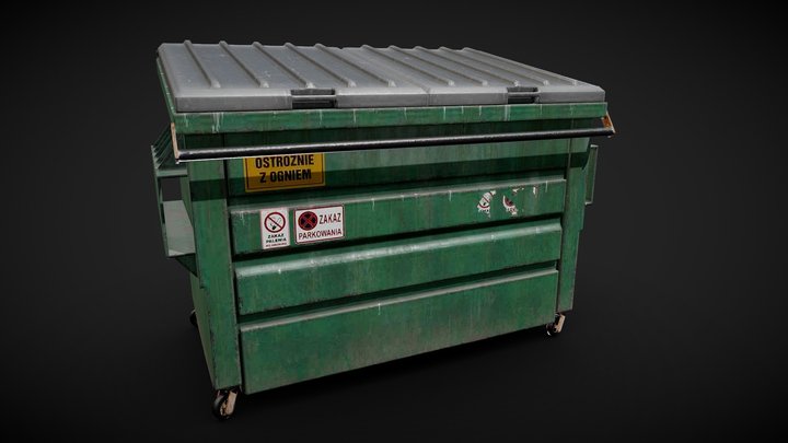 American Trash Container 3D Model
