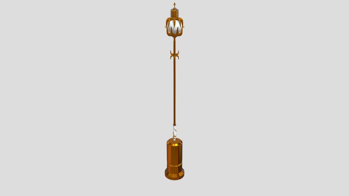 Fancy Golden Street Lamp 3D Model