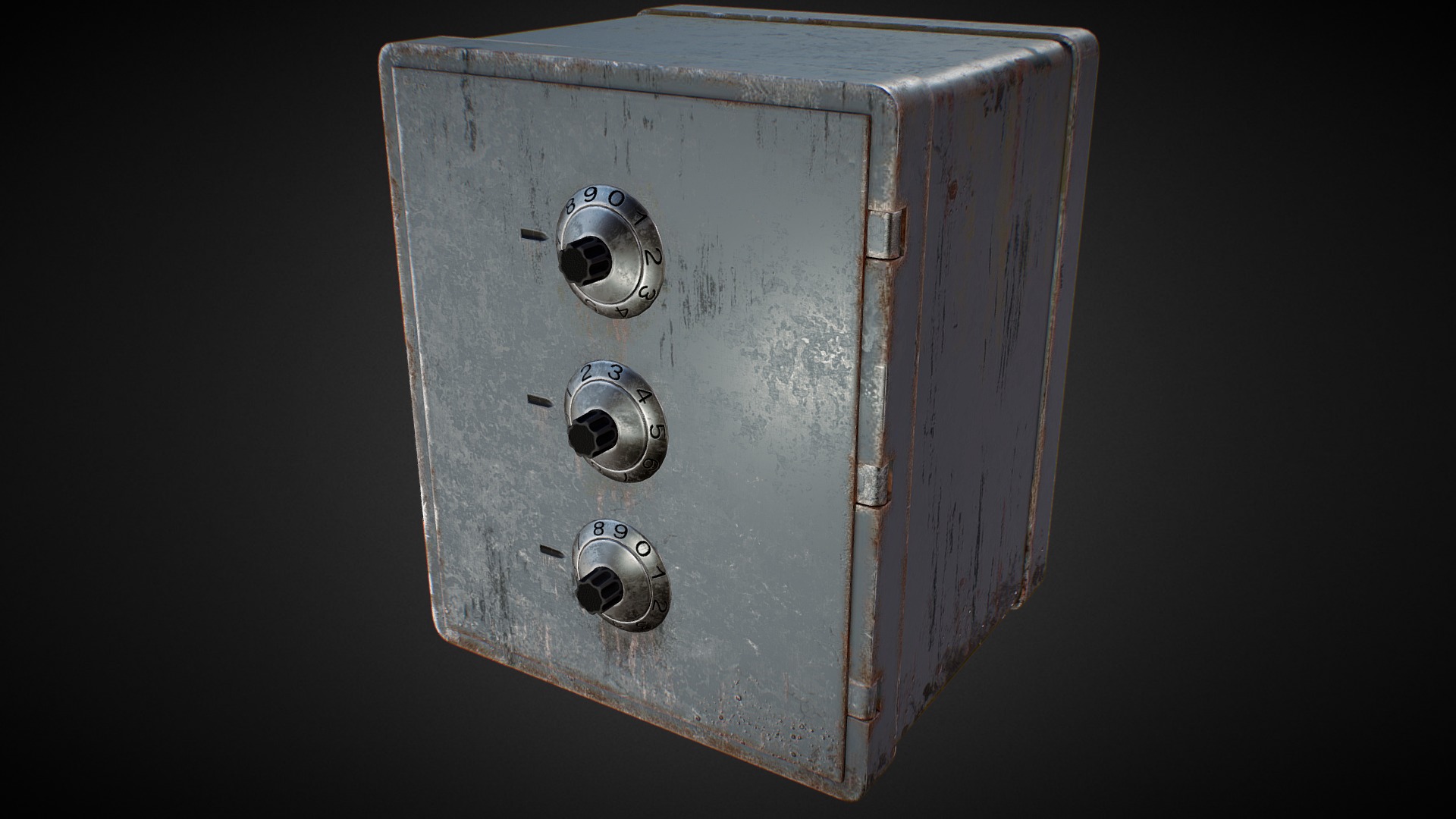 3D model Safe - This is a 3D model of the Safe. The 3D model is about a metal box with a hole in it.