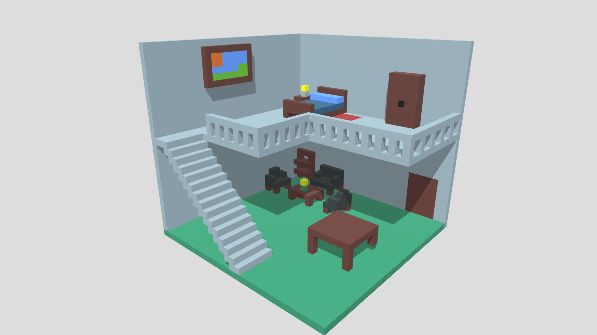 Simple studio in voxel art
