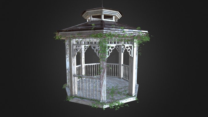 Arbor with green ivy 3D Model