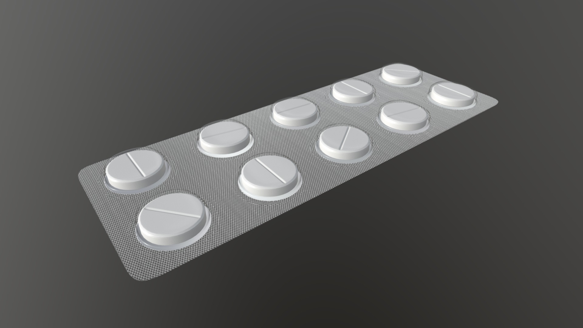 3D model pills in blister - This is a 3D model of the pills in blister. The 3D model is about a group of white plates.