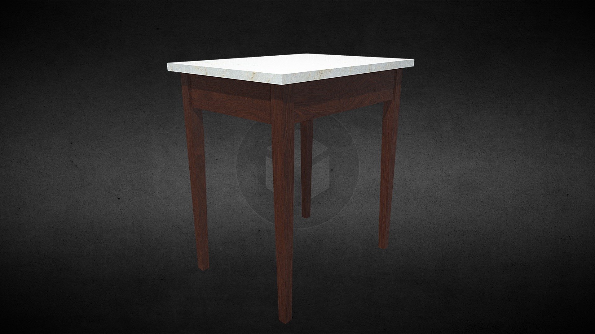 Shaker End Table with Marble Top - Download Free 3D model by ABII ...