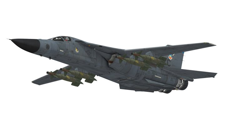 F-111F Aardvark with GBU-24 Mk.84 – Kostenloses 3D-Modell STL