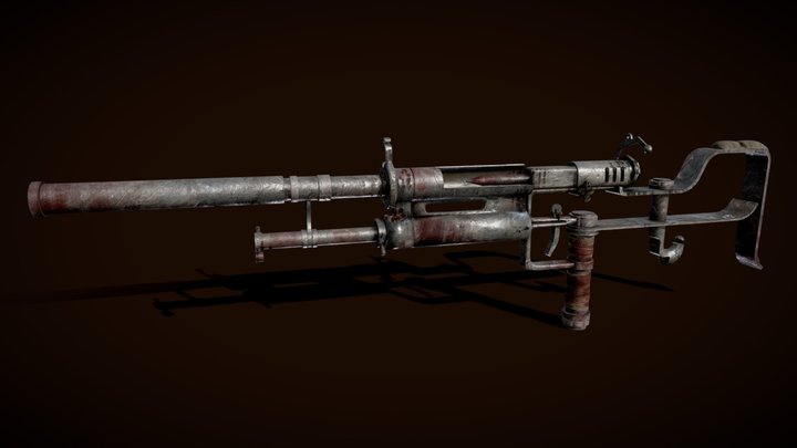 Scrap Gun (Game Ready + Free Download) 3D Model