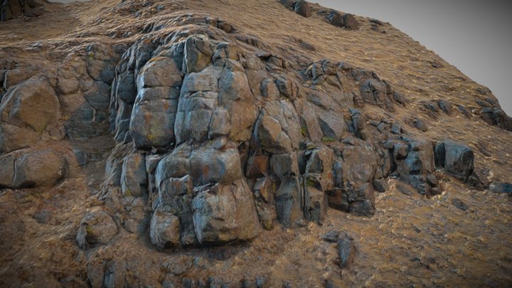Columbia River Gorge Rock Cliffs - Drone Imagery 3D Model