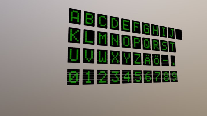 LCD Letters 3D Model