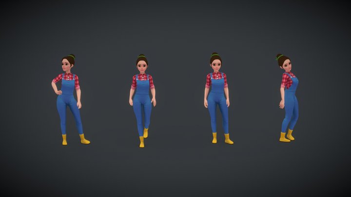 Farmer Sarah 3D Model