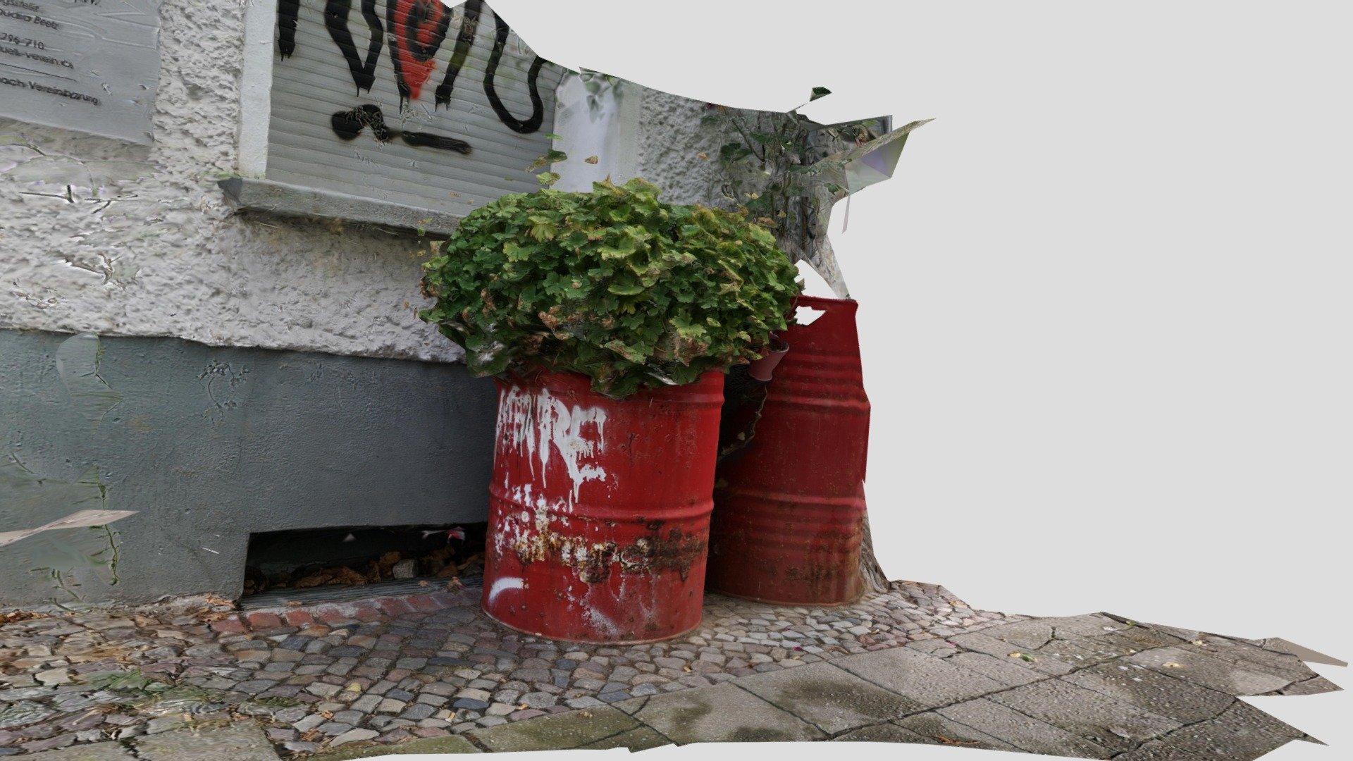 plant in a red barrel Berlin