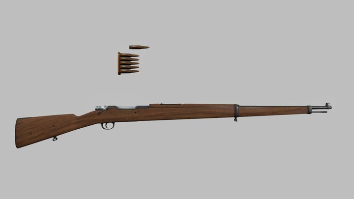 Spanish Mauser rifle M1916 3D Model