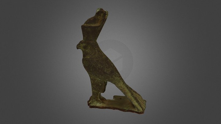 Statuette of a Falcon with Double Crown 3D Model