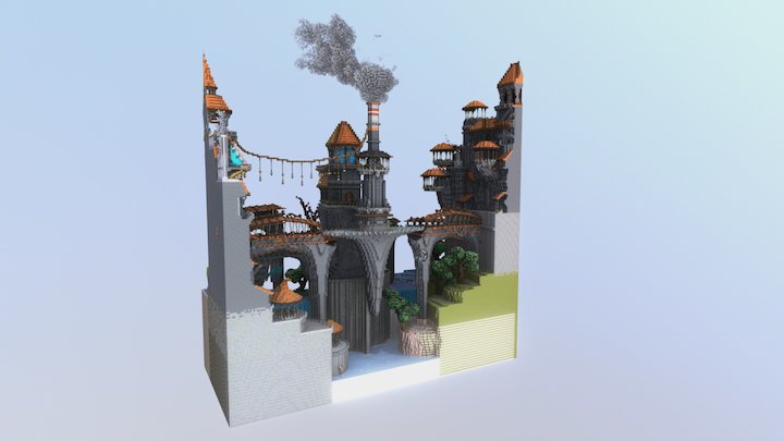 Steampunk Castle 3D Model
