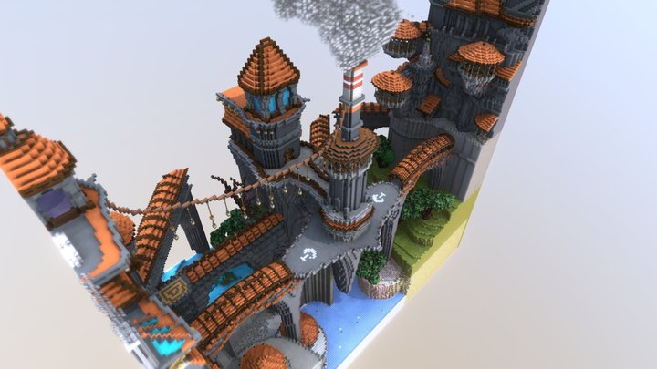 Steampunk Castle 3D Model