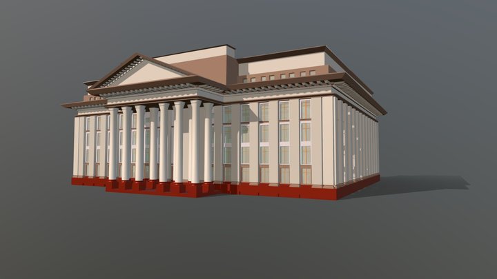 Здание обкома 3D Model