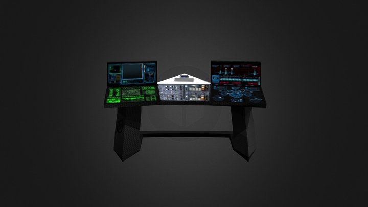 Sci-fi computer work station 3D Model
