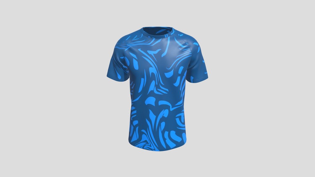 Electric Blue Fluid Print Jersey