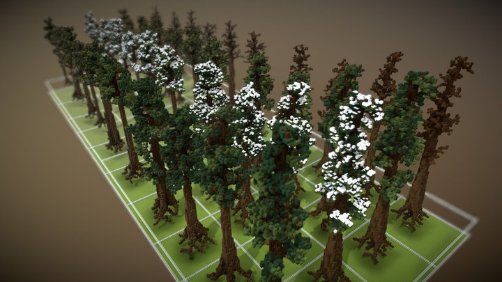 Minecraft Redwood Tree-Pack 3D Model