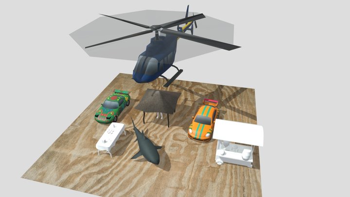 By The Ocean - Unwrap 2 More detailed props 3D Model