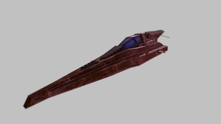 Broken down racing spaceship 3D Model