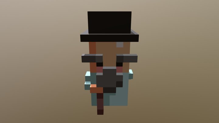 Old Man In A Top Hat 3D Model