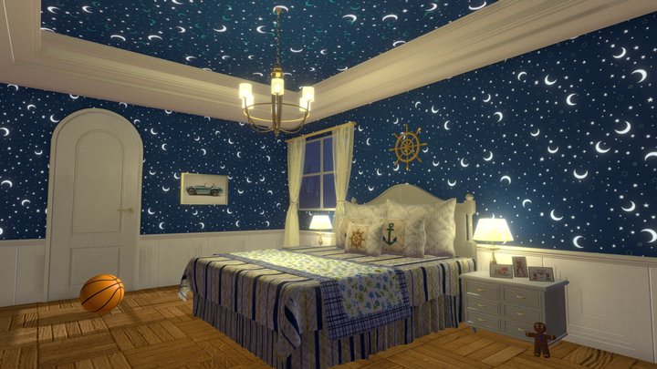 Child's room (night) - House - Room 3D Model