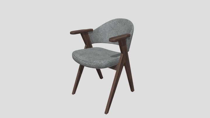 Кухонный стул из массива дерева с подлокотниками – Free 3D Model STL