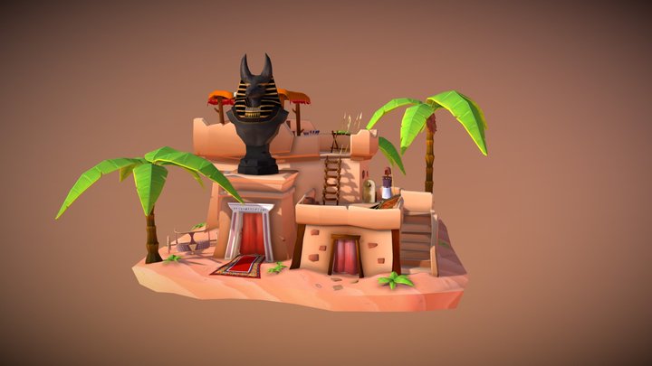 DAE Villages - Ancient Egyptian Warrior 3D Model