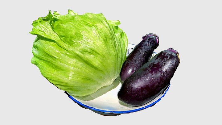 Lettuce and Eggplants (Scaniverse) 3D Model