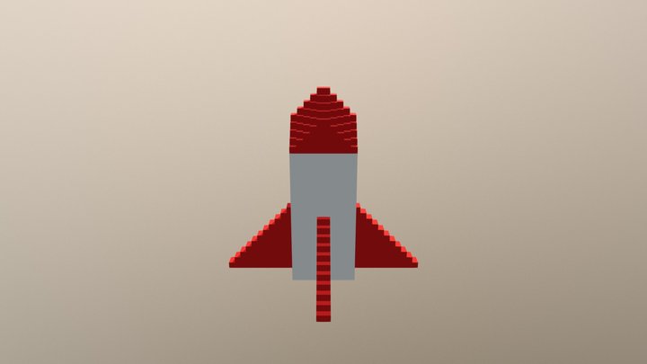Voxel Rocket 3D Model