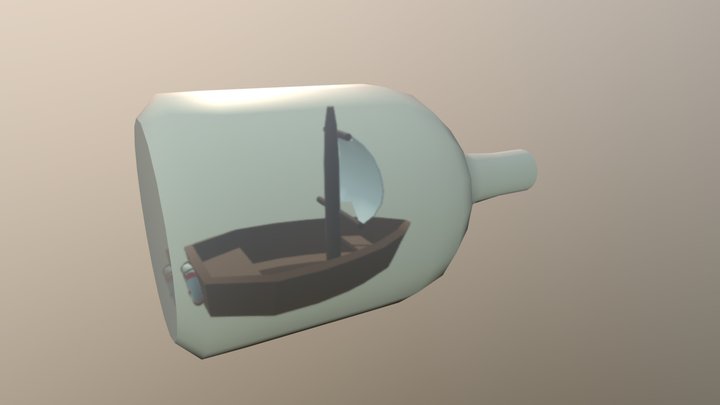 Boat in Bottle 3D Model