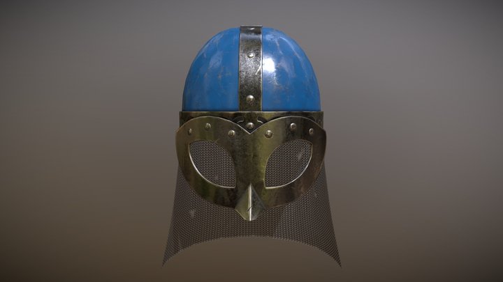 Lowpoly viking helmet 3D Model