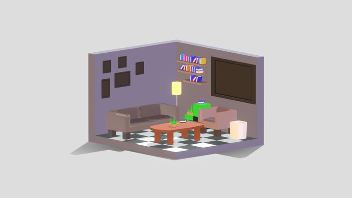 LowPoly Room 3D Model