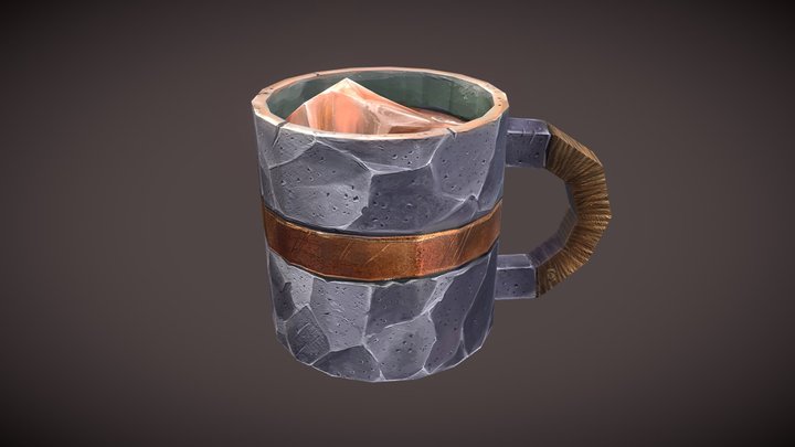 Handpaint rock mug 3D Model