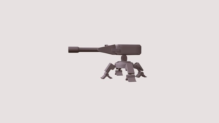 High Poly Turret 3D Model