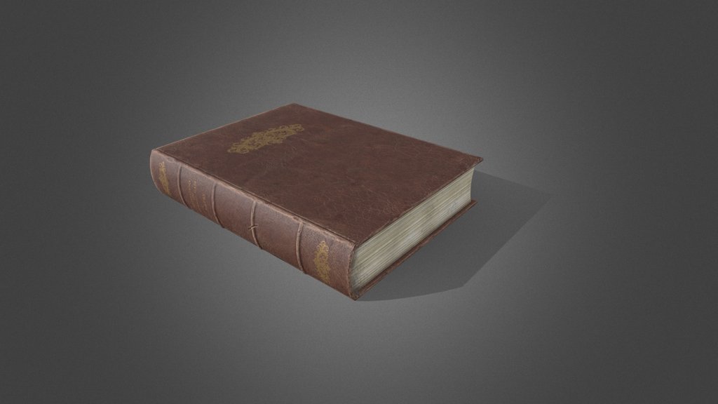 Antique leather book (aged, low-poly)