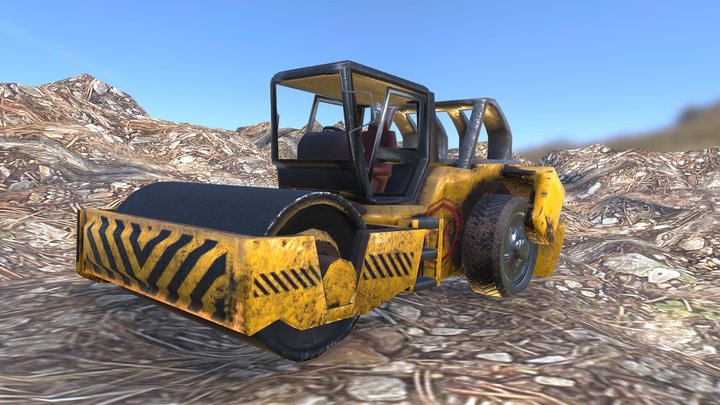 Road Roller 3D Model