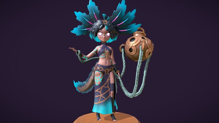 Qoyla the Astrolotl - Stylised Creation - DAE 3D Model