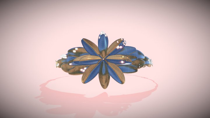 Flower Bracelet with Gliches 3D Model