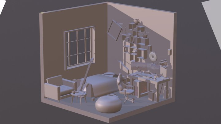 Isometric Room 3D Model