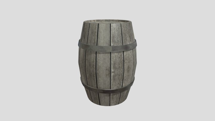Low Poly Barrel 3D Model
