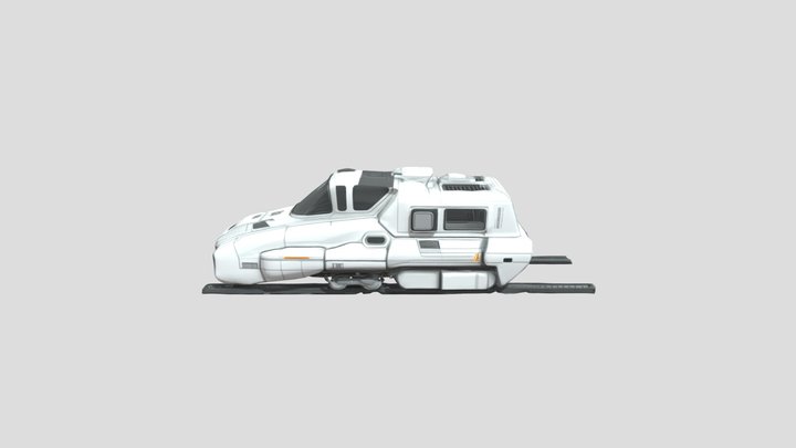 retro-futuristic space mag lev 3D Model