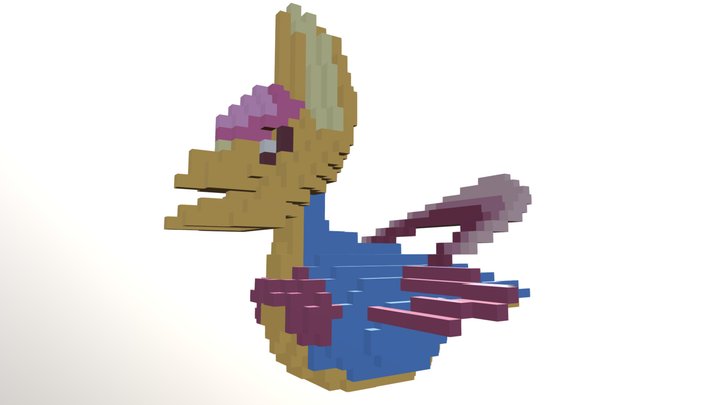 Voxel Cresselia 3D Model