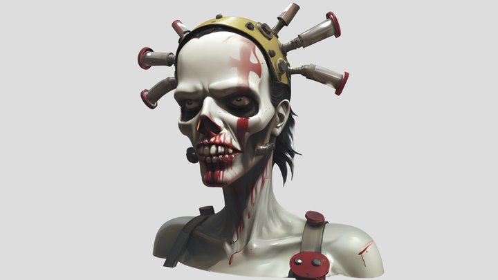 aicreated zombie with headgear 3D Model